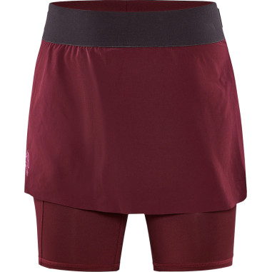 Jupe Short Running CRAFT Femme PRO TRAIL 2in1 Bordeaux AH 2023