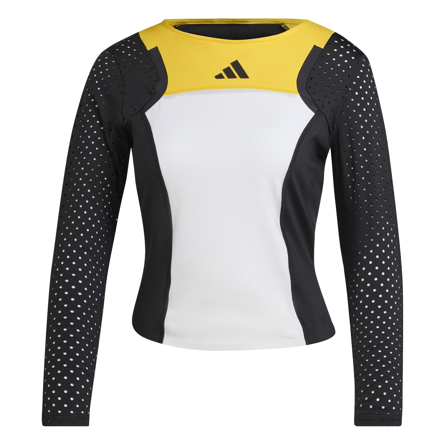 T Shirt ADIDAS Femme Manches Longues 3 4 SL PRO PARIS Jaune Blanc PE 2024