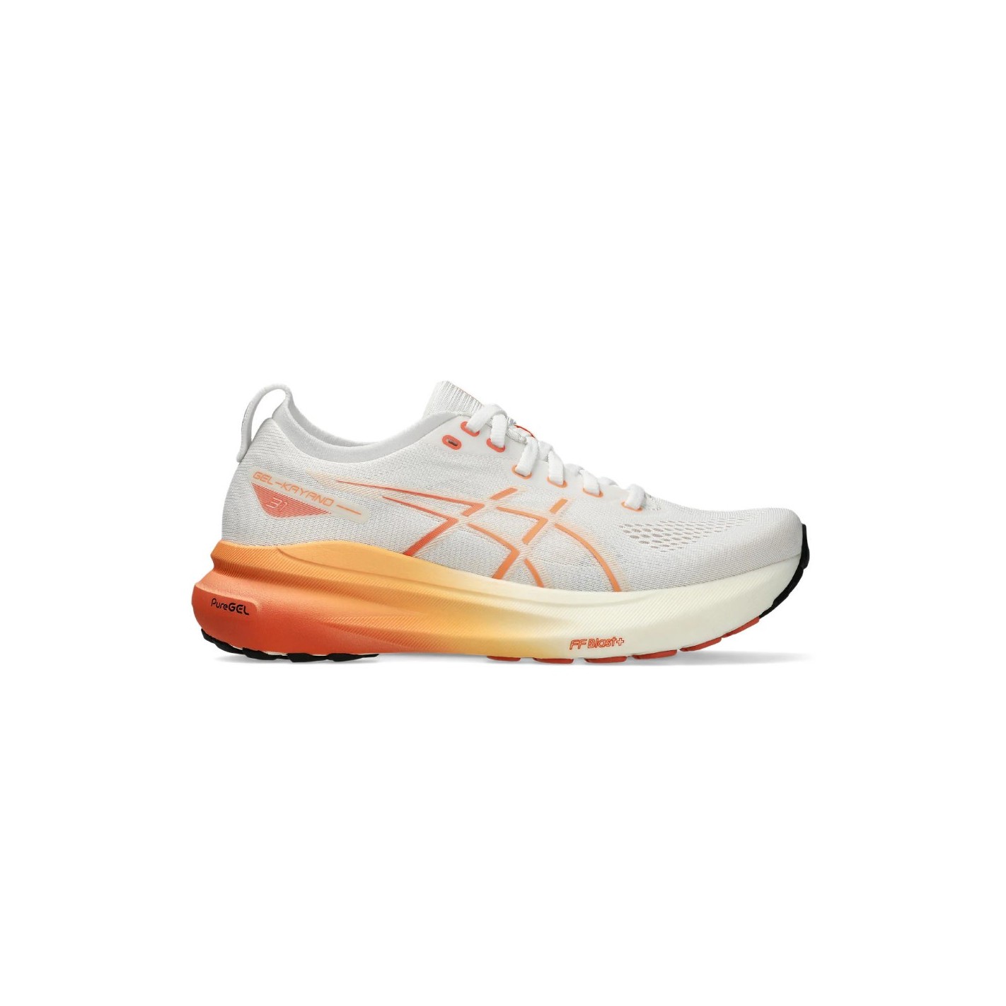 Chaussures Running ASICS Femme GEL KAYANO 31 Blanc Orange AH 2024