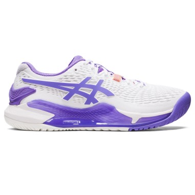 Chaussures ASICS Femme GEL RESOLUTION 9 Toutes Surfaces Blanche Violette 2023