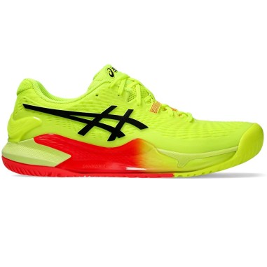 Chaussures ASICS Homme GEL RESOLUTION 9 Toutes Surfaces Jaune Fluo Orange 2024